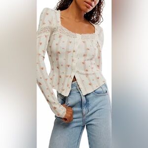 Let’s Party cardi Printed NWOT tea